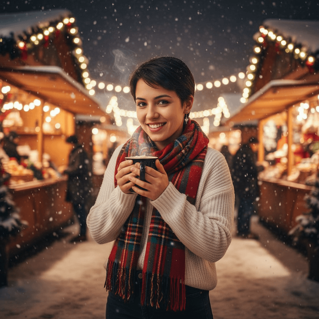 Festive AI-generated Christmas portrait